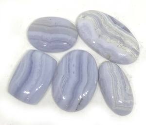 หินโมราทรงหลวมสำหรับทำเครื่องประดับ,พลอยทรงหลังเบี้ยหินสีฟ้าธรรมชาติ - Product Image 2