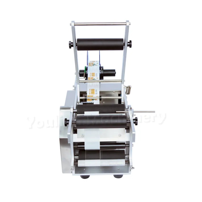 CJ-50 Semi Automatische Tafelblad Flacon Fles Labeler Ronde Wijn Fles Glazen Pot Sticker Labeling Machine