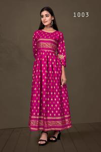 Style Long Kurtis avec Fancy Foil Print Kurtis avec Plus Size For Beautiful India Girls and Women - Product Image 3