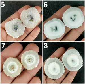 Paire de tranches de stalactite de quartz solaire, cabochons en pierres précieuses naturelles, pierres brutes pour la fabrication de bijoux, fournisseur en gros, article durable, cadeau - Product Image 4