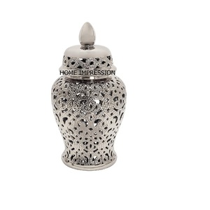 Tarro de jengibre multiusos Coral de Metal martillado, tarro de jengibre de Metal pulido con espejo hermoso de lujo fundido a mano para Decoración de cocina - Product Image 4