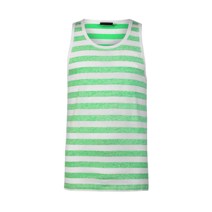 Women Summer Breathable Knitted Print Tank Top White Blue <b>Stripe</b> Custom Logo Sleeveless Athletic Vest for Gym Training - Product Image 5