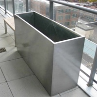 Bac à jardinage moderne en acier inoxydable, grand Pot de fleurs de grande taille, pour décorer votre jardin, en acier inoxydable