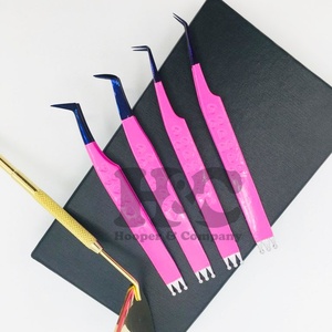 Pinzas de visón Pinzas de extensión de pestañas personalizadas Nuevo diseño Corona de acero inoxidable Punta inclinada y logotipo ofrecido - Product Image 2