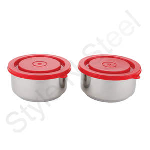 Bol à Double paroi en acier inoxydable, bol à mélanger en métal avec couvercle bol à soupe avec couvercle - Product Image 3