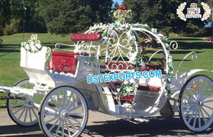 Carruaje de caballos de boda europeo para la venta, blanco con clase, para turismo, blanco, Inglés - Product Image 5