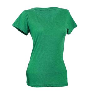 Camiseta larga ajustada para mujer, ropa informal de cuello redondo de alta calidad, ropa formal de punto con estampado de pantalla personalizada de manga corta barata - Product Image 4