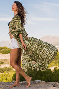 Summer Casual Bohemian Tie Dye Open Front Casual Elegant <b>Women</b> Long Fashion Maxi <b>Dress</b> - Product Image 2