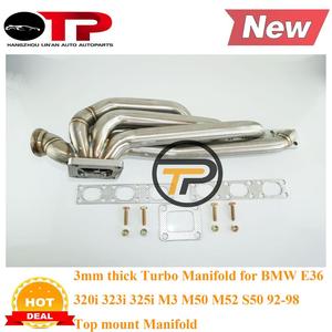 Tubo de escape OTP de 3mm de espesor, colector Tur bo para B <span class=keywords><strong>E36</strong></span> <span class=keywords><strong>320i</strong></span> 323i 325i M3 M50 M52 S50 92-98, Colector de montaje superior - Product Image 3