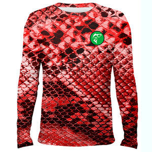 เสื้อตกปลา OEM แบบสั่งทำได้ รุ่นยูนิเซ็กซ์ ปี 2026 คุณภาพพรีเมียม ป้องกันแสงแดด UPF50+ ลายปลากระพงแดง ระบายอากาศได้ดี ซับเหงื่อ แห้งไว - Product Image 1