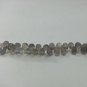 3mm 4mm Naturel AAA Gris Labradorite Faceted Tear Drop Briolette Gemstone Beads Strand for Jewelry Making Wholesale Dealer Price - Product Image 3