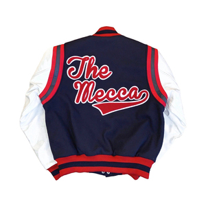 Chaqueta Varsity Azul Marino para Hombre con Logotipo H Bordado y Estrellas, Estilo Preppy, Corte Regular, Cuello Camisero - Product Image 5