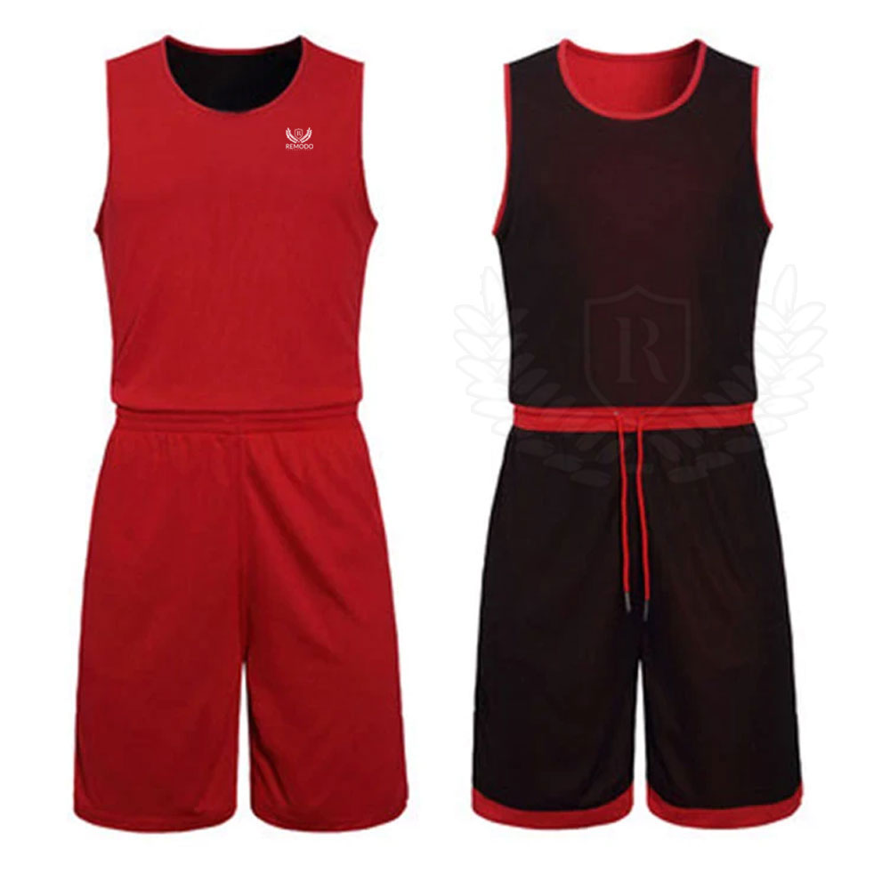 Rouge Et Noir équipe maillots de basket-ball pour la conception d'impression votre propre basket-ball uniforme