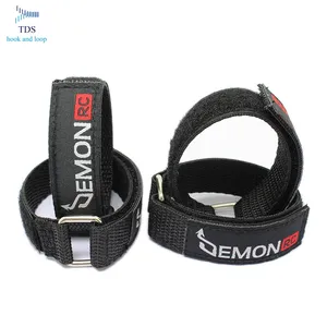 Custom Logo Customized High Strength Heavy Duty Hook And Loop Webbing Strap With Iron D Ring Iron Buckle