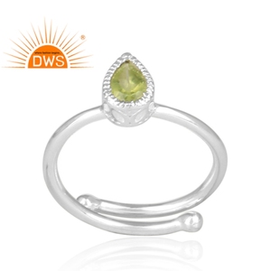 Bagues en pierres précieuses brillantes, péridot, argent fin, vente en gros, bijoux de créateur - Product Image 2
