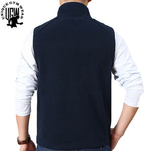 UNIQUE GYM WEAR Gilet sans manches en polaire pour homme, col roulé, coupe-vent, respirant, pour l'automne, vente en gros - Product Image 4