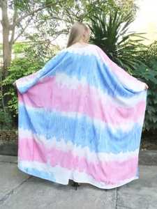 ชุดยาวผ้าเรยอนสำหรับผู้หญิง100% มัดย้อมเต็มแขนเสื้อทำด้วยมือสำหรับวันหยุดฤดูร้อน2025 - Product Image 5