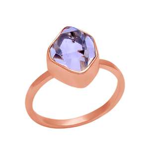 Bague en pierre précieuse de cristal véritable de fantaisie solide. Bijoux en argent sterling 925 plaqué or Fabrication en gros Casa De Plata - Product Image 3