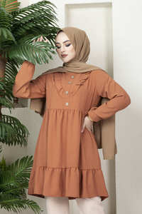 Tunique à motif froncé pour femmes, vêtements islamiques, à volants, tunique voile, mode Abaya, Hijab modeste, nouvelle collection 2022 - Product Image 6