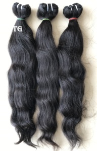 Soft <b>Silky</b> 24 Inch Wavy Brazilian Cuticle Aligned Unprocessed Raw Donner Machine Weft Human Hair Extensions Raw Unprocessed - Product Image 2
