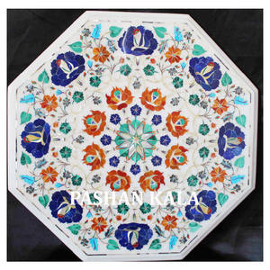 งานศิลปะดอกไม้ฝังประณีตบนท็อปโต๊ะหินอ่อน - Product Image 1