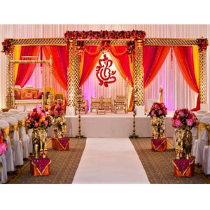 Mandap carré en fibre pour mariage royal, décoration de mariage indien, ensemble de mandap carré traditionnel, mandap carré en FRP pour mariage, Chicago - Product Image 1