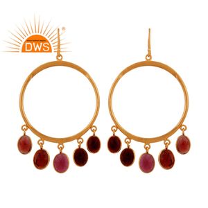 Boucles d'oreilles pendantes en argent Sterling 925, lustre en pierre précieuse, bijoux en argent indien, vente en gros, fabrication, - Product Image 1