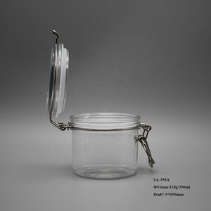 Wide Mouth Hermetic 350ml PET Plastic <strong>Black</strong> Tea Round Storage Jar <strong>Container</strong> With Lid Airtight Food Jar Copper Swing Top - Product Image 4