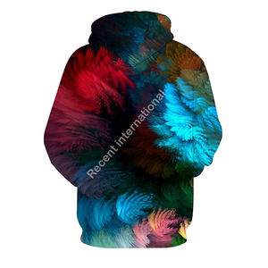 Anime logotipo personalizado invierno 3D sublimación impresa poliéster/algodón polar de gran tamaño Sudadera con capucha ecológica - Product Image 2