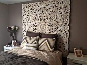 Panel Decorativo de Pared Tallado en Madera de Teca Estilo Arte Popular - Product Image 4