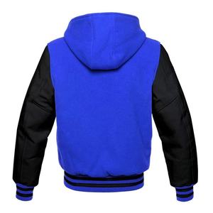 Veste universitaire à capuche en laine avec logo personnalisé et manches en cuir uniforme de baseball d'hiver formel respirant et coupe-vent - Product Image 2