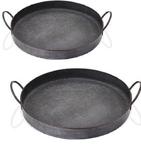 Galvanized Food Serving <b>Tray</b> with <b>Black</b> Powder Coating Perfect for Wholesale Kitchenware and Stylish Serving - Product Image 1