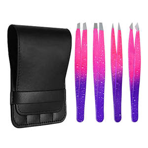 Kit de Pinzas para Pestañas de Acero Inoxidable de Alta Calidad, Marca Privada, Alto Rendimiento, Duraderas y Reutilizables con Puntas de Color en Contraste - Product Image 1