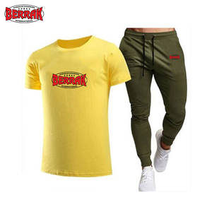 2021Men Casual Tracksuit Summer Clothes Sportswear Two Piece Set <b>T</b> Shirt Brand <b>Track</b> Clothing Male Sweat suit Sports Suits - Product Image 5