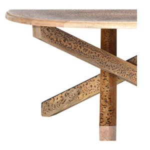 Table basse moderne artisanale en bois massif et métal avec pieds uniques, tiroirs de rangement, meubles d'extérieur pour le salon - Product Image 6