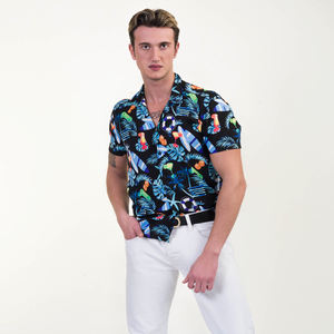 Ready to Ship 2022 Fashion Beach Short Sleeve Shirt Breathable In-stock Casual <b>Hawaiian</b> Man Shirt From Turkeky - Product Image 1