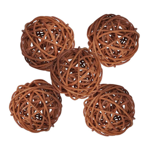 Boule décorative colorée en rotin et osier, 10/14/16/20 cm, lot de 10 pièces, pour noël - Product Image 3