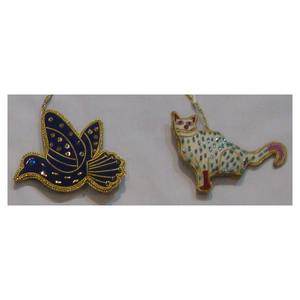 Christmas Hanging Ornament Bird & Cat Shape Indian Dealer - Product Image 1