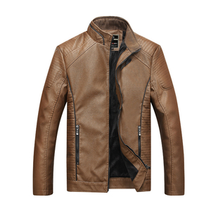 Blouson en cuir véritable pour homme de haute qualité, nouveau design respirant, avec logo frontal, prix bas, couleur unie personnalisable - Product Image 1