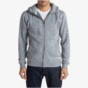 Sudadera con capucha gris sólido con cremallera completa Ropa de calle de alta calidad Invierno Cómodo Tamaño personalizable Logotipo y color - Product Image 1