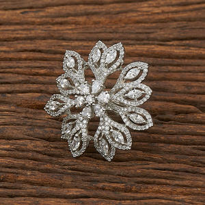 Rhodium Plated <b>Cz</b> Classic <b>Ring</b> 412195 - Product Image 1
