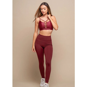 Leggings de Cintura Alta BOOTY-POP Color Borgoña, Personalizados, NUEVO MODELO - Product Image 4