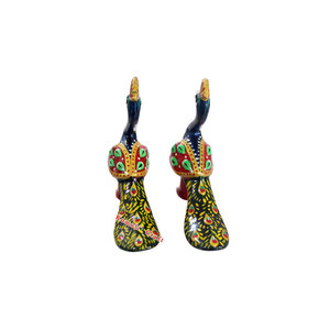 Pintado a mano decorativo meenakari estatua del Pavo Real - Product Image 3