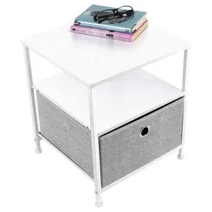Meuble de Table d'angle en tissu blanc, avec tiroirs, grande taille, Amazon, vente en gros