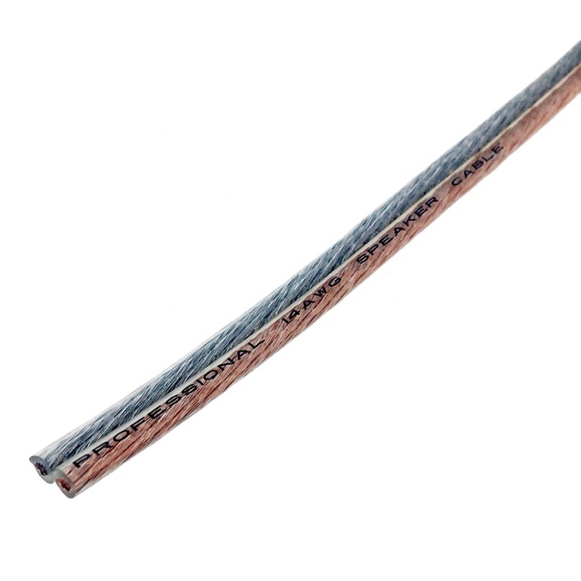 Hot Sales OFC TC Transparent PVC UL2468 Type Parallel RoHS Speaker Cable 7*15/0.16mm Outer Diameter 3.8x7.6mm