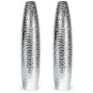 Juego de Jarrones de Metal Plateado para Suelo, Jarrones Altos Decorativos Modernos Hechos a Mano - Product Image 1