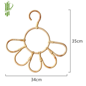 Porte-serviettes pliant décoratif en bambou avec 2 barres, écologique, mural, pour salle de bain - Product Image 4