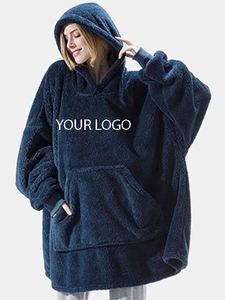 Couverture sweat à capuche Sherpa super douce et chaude avec manches et poche - Product Image 4