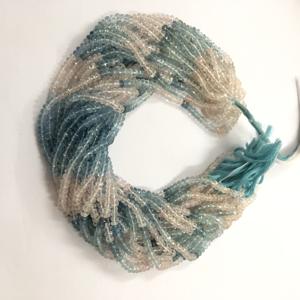 5mm Natural Rosa morganita Azul Aguamarina facetada Rondelle cuentas de piedras preciosas hebras en línea semipreciosas para la fabricación de joyas DIY - Product Image 1