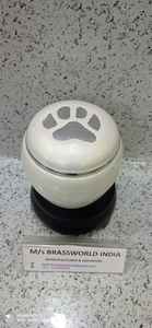 White Pearl Silver Pet Cremación Urna Paw Grabado Suministros funerarios - Product Image 3